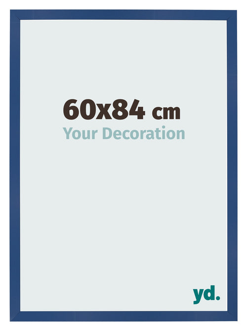 Cadre Photo 60x84 cm Bleu Fonce MDF Bologna De Face Mesure | Yourdecoration.fr