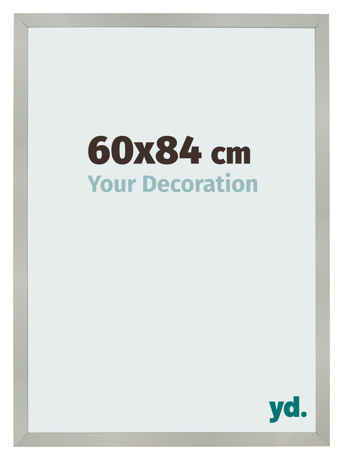 Cadre Photo 60x84cm Argent Mat MDF Bologna De Face Mesure | Yourdecoration.fr