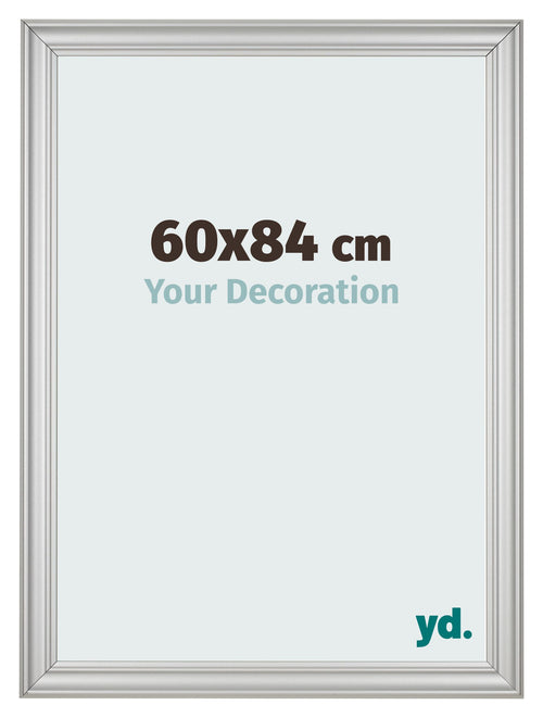 Cadre Photo 60x84cm Argent Mat MDF Lazio De Face Mesure | Yourdecoration.fr
