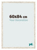 Cadre Photo 60x84cm Blanc Vintage MDF Bologna De Face Mesure | Yourdecoration.fr