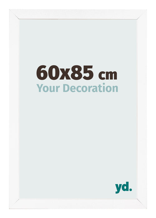 Cadre Photo 60x85 cm Blanc Mat MDF Bologna De Face Mesure | Yourdecoration.fr