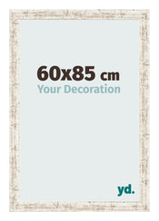 Cadre Photo 60x85cm Blanc Vintage MDF Bologna De Face Mesure | Yourdecoration.fr