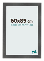 Cadre Photo 60x85cm Noir Argent Poli MDF Pisa De Face Mesure | Yourdecoration.fr