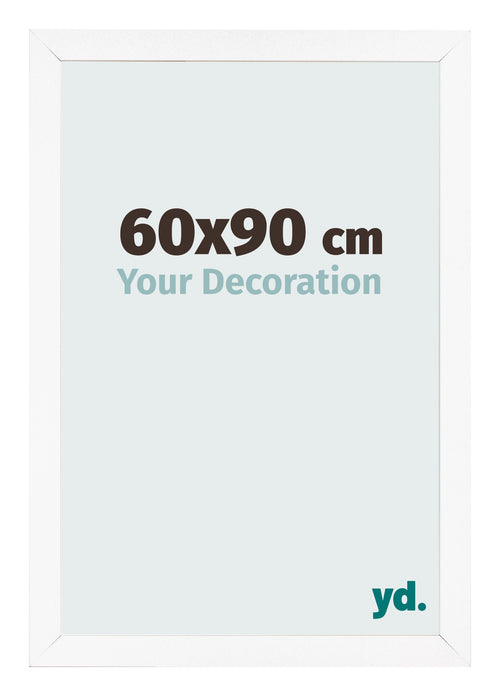 Cadre Photo 60x90 cm Blanc Mat MDF Bologna De Face Mesure | Yourdecoration.fr