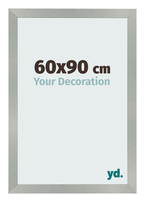 Cadre Photo 60x90cm Aluminium Brossé MDF Bologna De Face Mesure | Yourdecoration.fr
