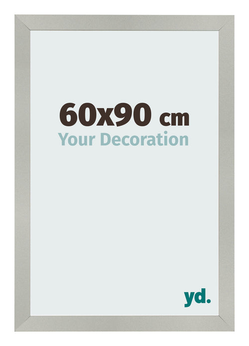 Cadre Photo 60x90cm Argent Mat MDF Bologna De Face Mesure | Yourdecoration.fr