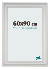 Cadre Photo 60x90cm Argent Mat MDF Lazio De Face Mesure | Yourdecoration.fr