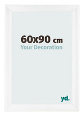Cadre Photo 60x90cm Blanc Vintage MDF Pisa De Face Mesure | Yourdecoration.fr