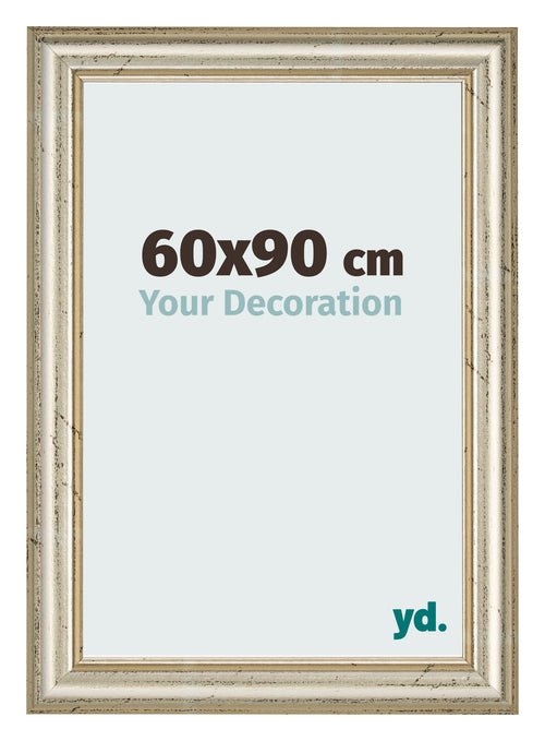 Cadre Photo 60x90cm Brillance Metallique MDF Lazio De Face Mesure | Yourdecoration.fr