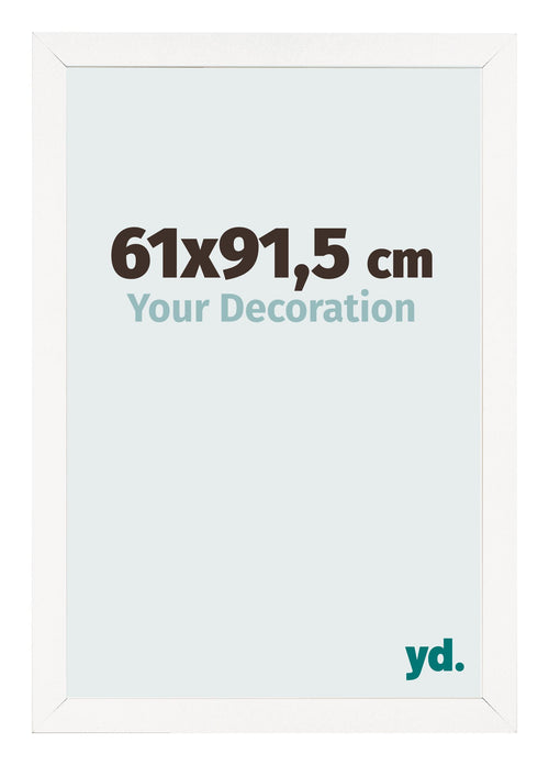 Cadre Photo 61x91 5 cm Blanc Brillant MDF Bologna De Face Mesure | Yourdecoration.fr