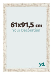 Cadre Photo 61x91 5cm Blanc Vintage MDF Bologna De Face Mesure | Yourdecoration.fr