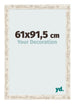 Cadre Photo 61x91 5cm Blanc Vintage MDF Bologna De Face Mesure | Yourdecoration.fr