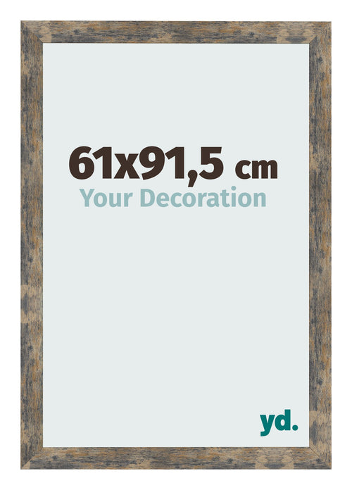 Cadre Photo 61x91 5cm Bleu Or Mélangé MDF Bologna De Face Mesure | Yourdecoration.fr