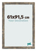 Cadre Photo 61x91 5cm Bleu Or Mélangé MDF Bologna De Face Mesure | Yourdecoration.fr