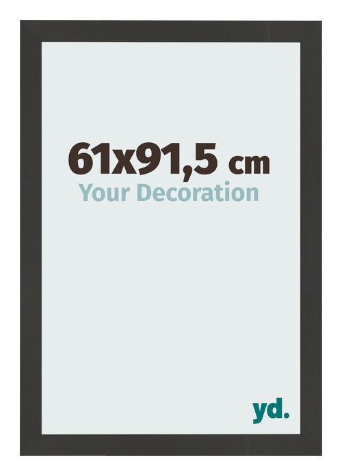 Cadre Photo 61x91 5cm Noir Grain de Bois MDF Bologna De Face Mesure | Yourdecoration.fr