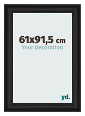 Cadre Photo 61x91 5cm Noir Grain de Bois MDF Lazio De Face Mesure | Yourdecoration.fr