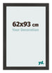 Cadre Photo 62x93 cm Noir Mat MDF Bologna De Face Mesure | Yourdecoration.fr