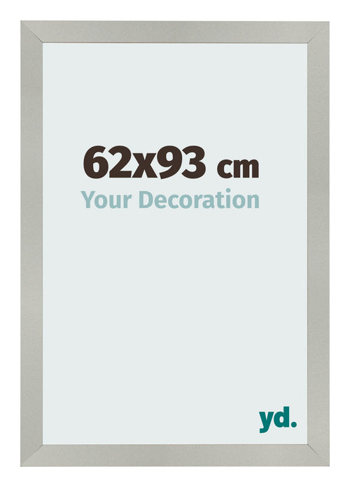 Cadre Photo 62x93cm Argent Mat MDF Bologna De Face Mesure | Yourdecoration.fr