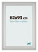 Cadre Photo 62x93cm Argent Mat MDF Lazio De Face Mesure | Yourdecoration.fr