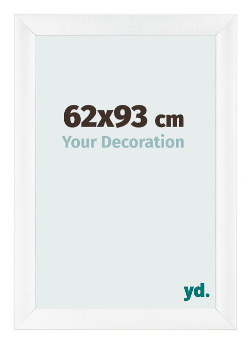 Cadre Photo 62x93cm Blanc Vintage MDF Pisa De Face Mesure | Yourdecoration.fr