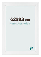Cadre Photo 62x93cm Blanc Vintage MDF Pisa De Face Mesure | Yourdecoration.fr