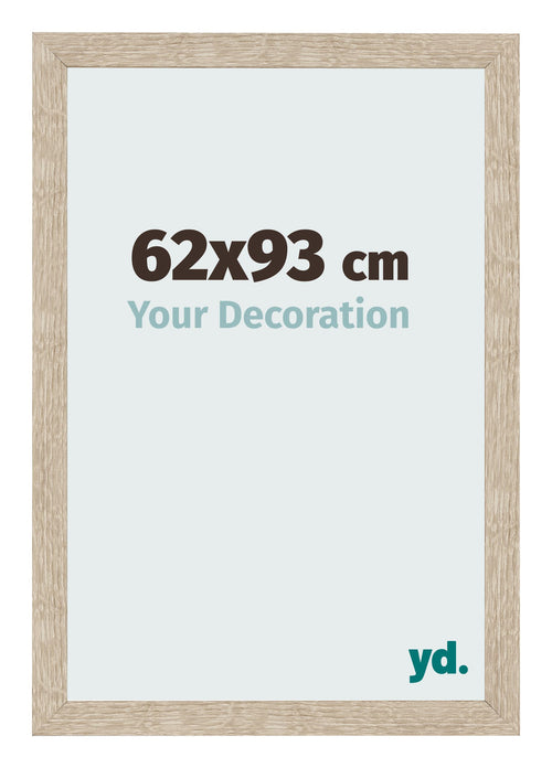 Cadre Photo 62x93cm Chêne Sonoma MDF Bologna De Face Mesure | Yourdecoration.fr