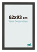 Cadre Photo 62x93cm Noir Grain de Bois MDF Bologna De Face Mesure | Yourdecoration.fr