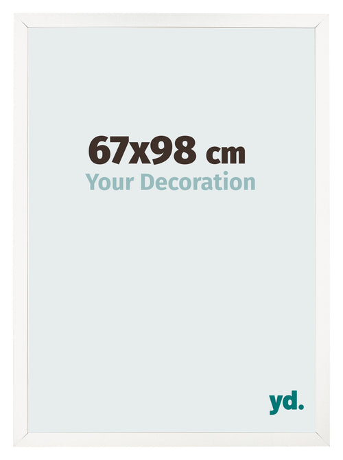 Cadre Photo 67x98 cm Blanc Brillant MDF Bologna De Face Mesure | Yourdecoration.fr