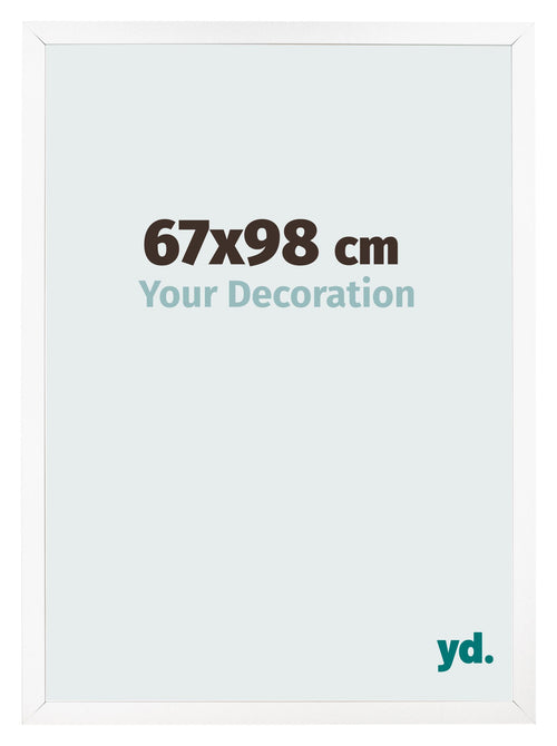Cadre Photo 67x98 cm Blanc Mat MDF Bologna De Face Mesure | Yourdecoration.fr