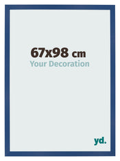 Cadre Photo 67x98 cm Bleu Fonce MDF Bologna De Face Mesure | Yourdecoration.fr