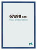 Cadre Photo 67x98 cm Bleu Fonce MDF Bologna De Face Mesure | Yourdecoration.fr