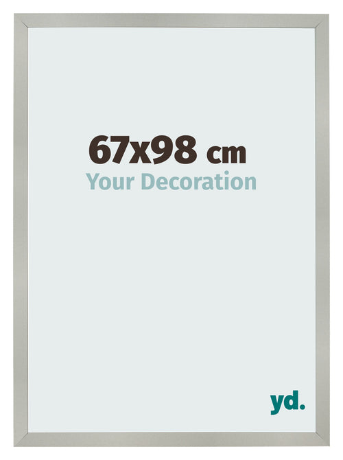 Cadre Photo 67x98cm Argent Mat MDF Bologna De Face Mesure | Yourdecoration.fr
