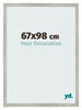 Cadre Photo 67x98cm Argent Mat MDF Bologna De Face Mesure | Yourdecoration.fr