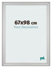 Cadre Photo 67x98cm Argent Mat MDF Lazio De Face Mesure | Yourdecoration.fr