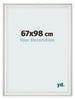 Cadre Photo 67x98cm Blanc Patine MDF Lazio De Face Mesure | Yourdecoration.fr