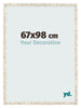 Cadre Photo 67x98cm Blanc Vintage MDF Bologna De Face Mesure | Yourdecoration.fr