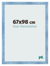 Cadre Photo 67x98cm Bleu Brillant Patine MDF Pisa De Face Mesure | Yourdecoration.fr