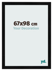 Cadre Photo 67x98cm Noir Argent Poli MDF Pisa De Face Mesure | Yourdecoration.fr