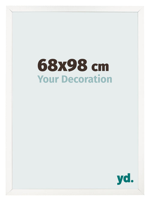 Cadre Photo 68x98 cm Blanc Brillant MDF Bologna De Face Mesure | Yourdecoration.fr