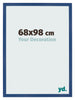 Cadre Photo 68x98 cm Bleu Fonce MDF Bologna De Face Mesure | Yourdecoration.fr