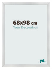 Cadre Photo 68x98cm Argent Noir Patine MDF Pisa De Face Mesure | Yourdecoration.fr
