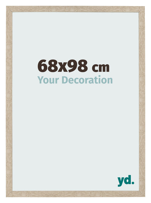 Cadre Photo 68x98cm Chêne Sonoma MDF Bologna De Face Mesure | Yourdecoration.fr