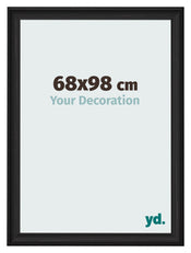 Cadre Photo 68x98cm Noir Grain de Bois MDF Lazio De Face Mesure | Yourdecoration.fr