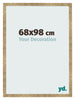 Cadre Photo 68x98cm Or Antique MDF Bologna De Face Mesure | Yourdecoration.fr