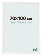 Cadre Photo 70x100 cm Blanc Brillant MDF Bologna De Face Mesure | Yourdecoration.fr