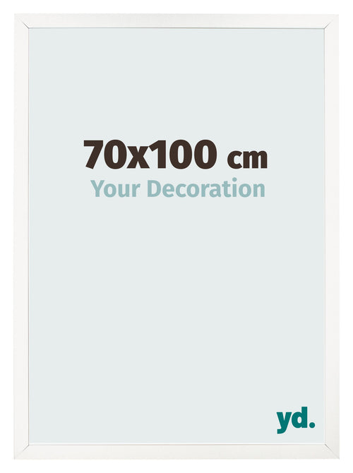 Cadre Photo 70x100 cm Blanc Brillant MDF Bologna De Face Mesure | Yourdecoration.fr