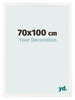 Cadre Photo 70x100 cm Blanc Brillant MDF Bologna De Face Mesure | Yourdecoration.fr
