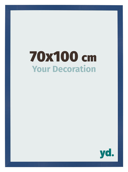 Cadre Photo 70x100 cm Bleu Fonce MDF Bologna De Face Mesure | Yourdecoration.fr