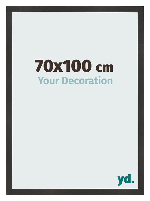 Cadre Photo 70x100 cm Noir Mat MDF Bologna De Face Mesure | Yourdecoration.fr
