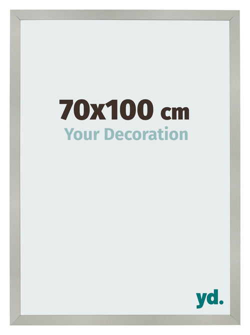 Cadre Photo 70x100cm Argent Mat MDF Bologna De Face Mesure | Yourdecoration.fr